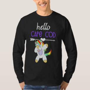 T-shirt Bonjour Cape Cod Dabbing Unicorn Kids Souvenir pou