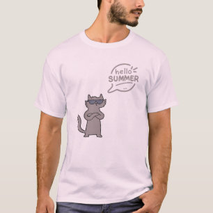 T-shirt bonjour chats d'été et amoureux d'été