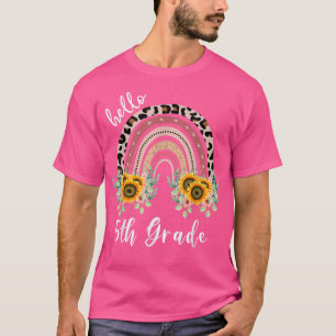 T-shirt Bonjour chemise de 5e année, professeur de tournes