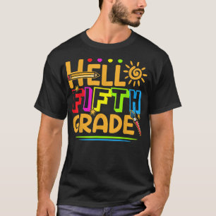 T-shirt Bonjour Chemise de cinquième année 5e année Retour