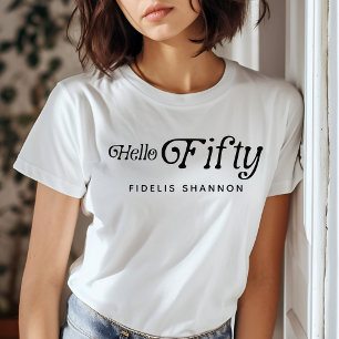 T-shirt Bonjour Cinquante Retro 50e fête d'anniversaire