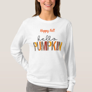 T-shirt Bonjour Citrouille Automne Personnaliser Automne T