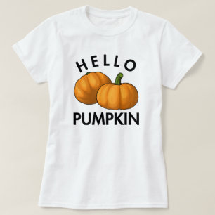 T-shirt Bonjour Citrouille chaud jours d'automne