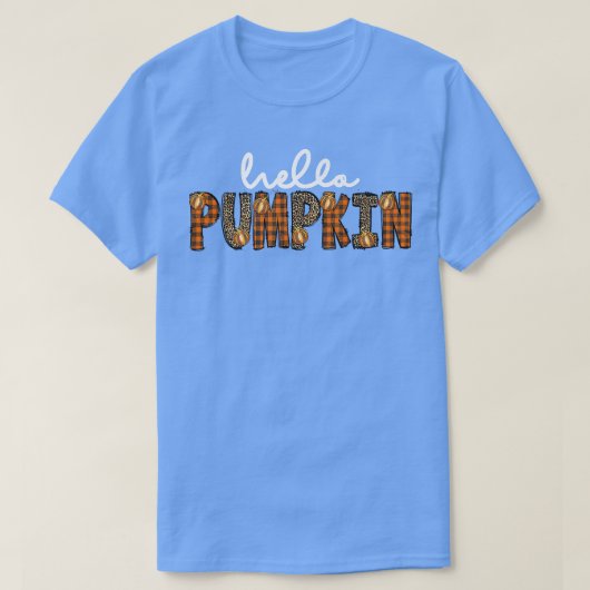T-shirt Bonjour Citrouille Joyeux Halloween Thanksgiving F (Design devant)