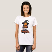 T-shirt Bonjour Citrouille mignon Halloween (Devant entier)