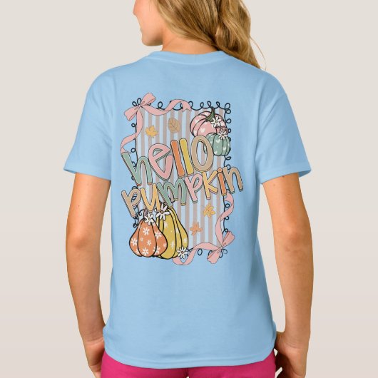 T-shirt Bonjour Citrouille Saison Automne (Dos)