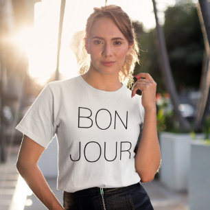 T-shirt Bonjour Cool Typographie minimale