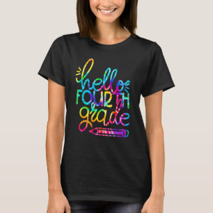 T-shirt Bonjour Crayon 4E Année Retour À L'École Enseignan