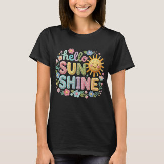 T-shirt Bonjour Crochet Style Floral Sunshine