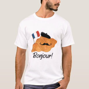 T-shirt Bonjour Croissant Français - France Drôle Nourritu
