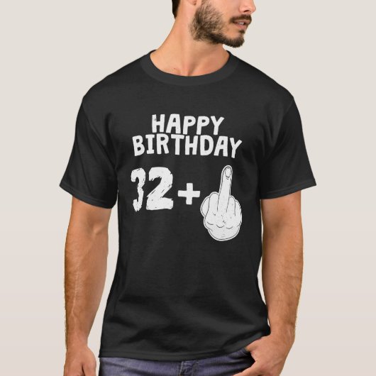 T-shirt BONJOUR D'ANNIVERSAIRE + doigt d'honneur T Cool 33 (Devant)