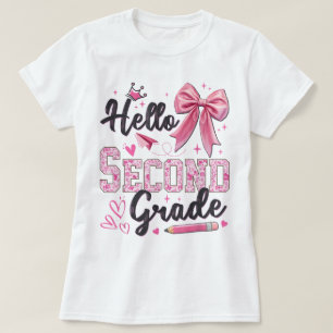 T-shirt Bonjour deuxième année premier jour d'école Coquet