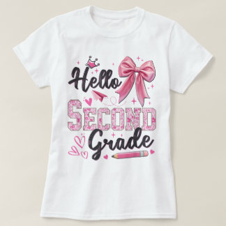 T-shirt Bonjour deuxième année premier jour d'école Coquet