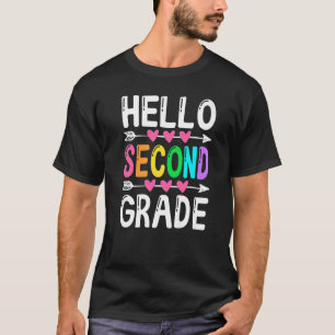 T-shirt Bonjour Deuxième Année Retour À L'École Hommes Fem