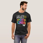 T-shirt Bonjour Élémentaire de l'école s'amuser de retour (Devant entier)