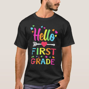 T-shirt Bonjour élève de 1re année rentrée scolaire enseig