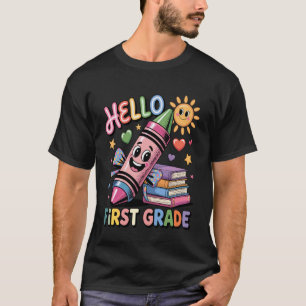T-shirt Bonjour élève de première année Enseignant Heureux