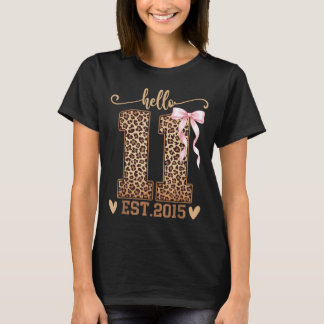 T-shirt Bonjour Eleven Est 2015 11e Anniversaire Coquette