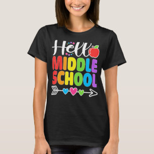 T-shirt Bonjour Enseignant Coeur du collège de l'école de