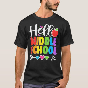 T-shirt Bonjour Enseignant Coeur du collège de l'école de