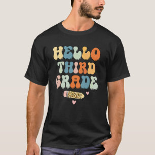 T-shirt Bonjour enseignant de troisième année Retour à l'é