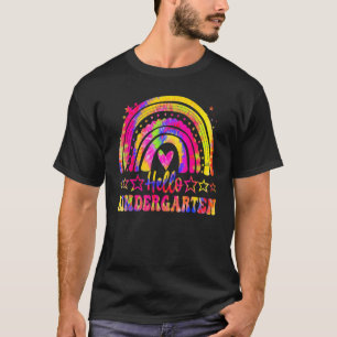 T-shirt Bonjour Enseignant maternelle Rainbow Tie Dye Reto