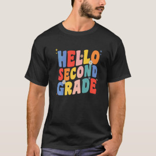 T-shirt Bonjour enseignante de 2e année de deuxième année 