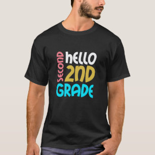 T-shirt Bonjour enseignante de 2e année filles Retour à l'