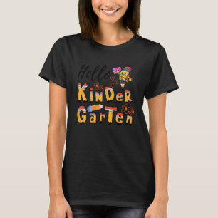 T-shirt Bonjour Enseignante de Maternelle, Filles Nœud Coq