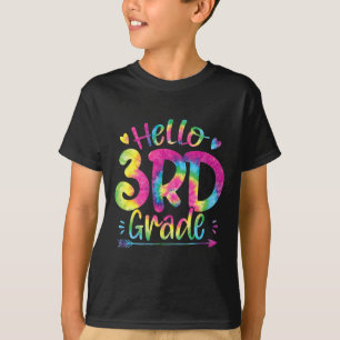 T-shirt Bonjour enseignants de 3e année Élèves Tie Dye Byc