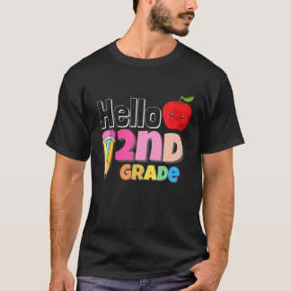 T-shirt Bonjour Équipe 2E Année Deuxième Année Retour À L'
