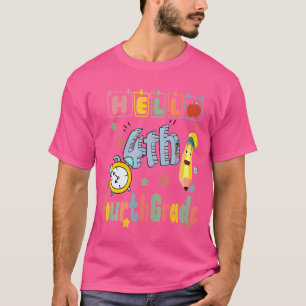 T-shirt Bonjour Équipe de 4e année Retour à l'école T