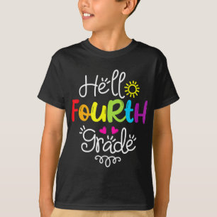 T-shirt Bonjour Équipe de quatrième année 4e année Retour
