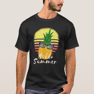 T-shirt Bonjour Été Ananas Lunettes de soleil Ananas drôle