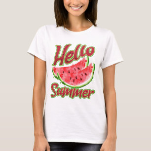 T-shirt Bonjour été Aquarelle