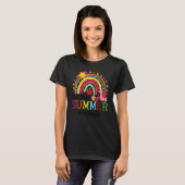 T-shirt Bonjour été Flamant rose arc-en-ciel Watermelon En (Devant entier)