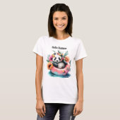 T-shirt Bonjour été mignonne Panda Chilling dans un tube i (Devant entier)