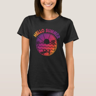 T-shirt Bonjour été Ocean Tropical Beach vacances été