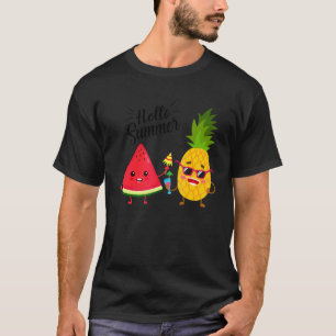 T-shirt Bonjour Été Pineappon pastèque Été 1
