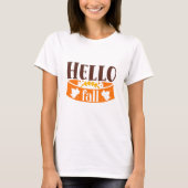 T-shirt Bonjour Fall Jote Girly Automne Typographie Citati (Devant)