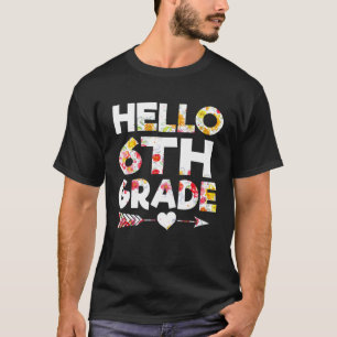 T-shirt Bonjour Fleur 6e année Retour à l'école 6e année