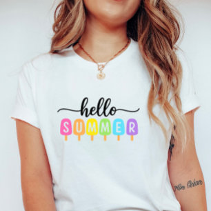 T-shirt Bonjour Glace à l'eau d'été; Adolescents Saisonnie