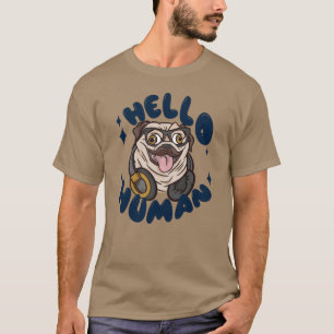 T-shirt Bonjour homme migre chien