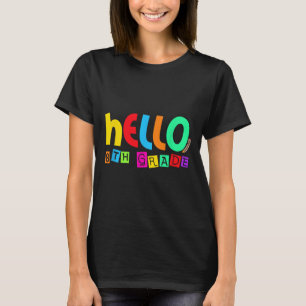 T-shirt Bonjour huitième 8e année retour à l'école pour l'
