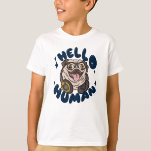 T-shirt Bonjour humain Chien mignon