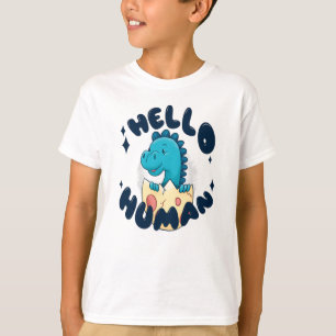 T-shirt Bonjour humain drôle de dinosaure
