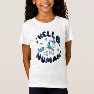 T-Shirt Bonjour humain Licorne adorable