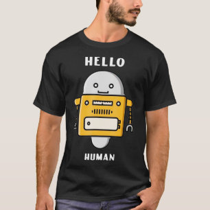 T-shirt Bonjour Human Robotics Robot Retro Bot Cyborg Vint