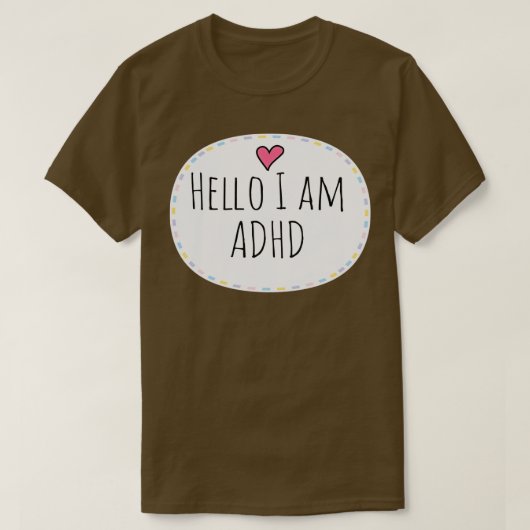 T-shirt Bonjour j'ai ADHD 2 (Design devant)