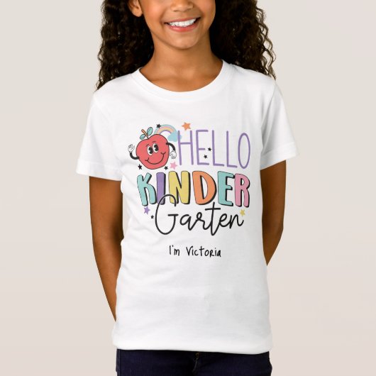 T-Shirt Bonjour jardin d'enfants Colorée école primaire (Devant)